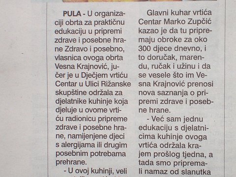 ZDRAVO & POSEBNO u kuhinjama Dječjih vrtića Pula