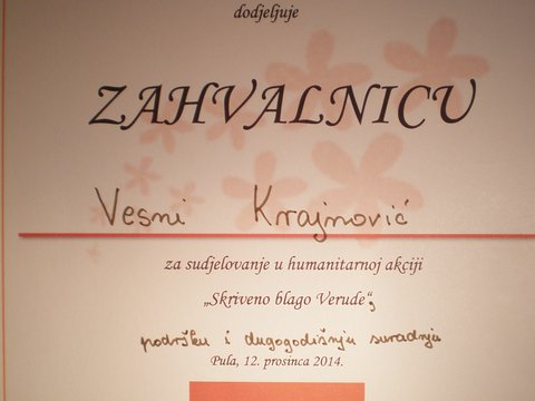 Sudjelovanje u humanitarnoj akciji "Skriveno blago Verude"